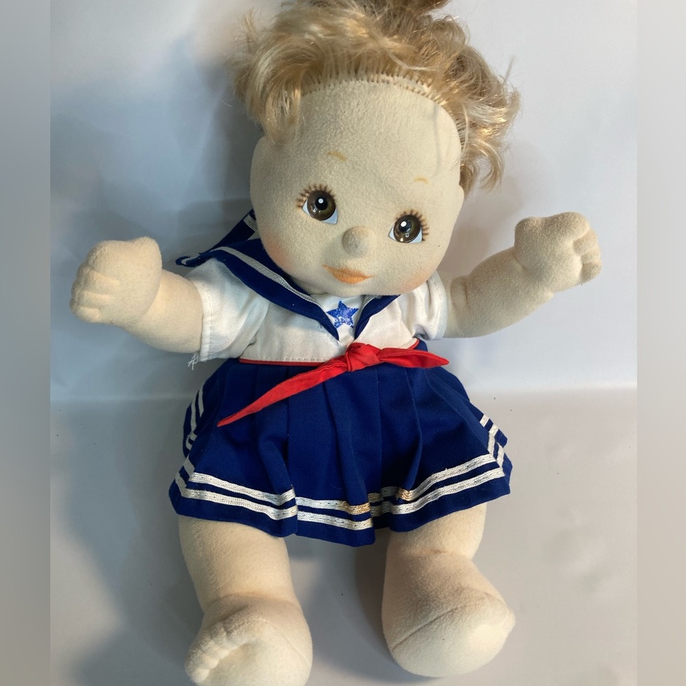 Vintage 1985 My Child Doll Mattel Blonde Sailor Dress  Brown Eyes Poseable